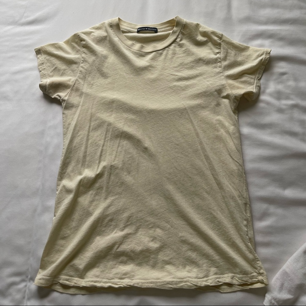 Brandy Melville Pale Yellow Tee